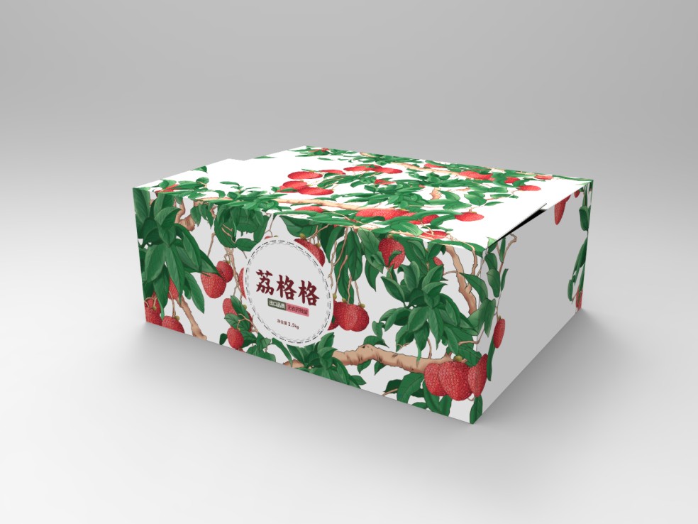 重庆手提式荔枝纸箱-彩色水果包装箱定制